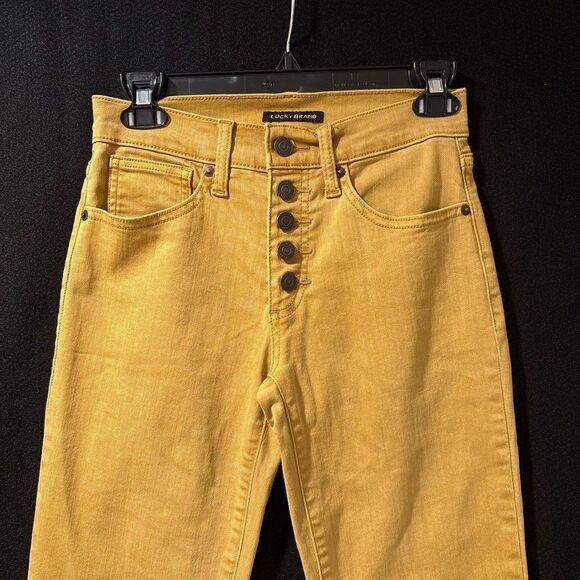 Lucky Brand Jeans Womens Size 26 Mid Rise Crop Mini Boot Ava Button Fly - Picture 2 of 7